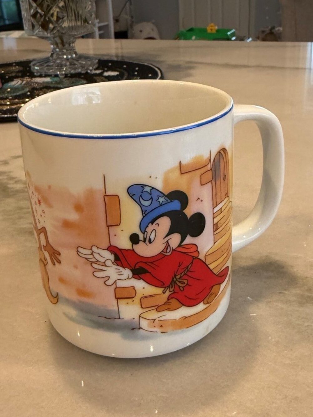 Vintage Disney Sorcerer Mickey Fantasia Mug Disneyland Walt Disney World